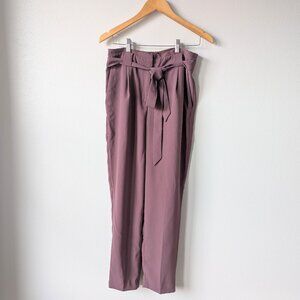 Express Paper Bag High Rise Ankle Pants in Mauve Taupe Size 8